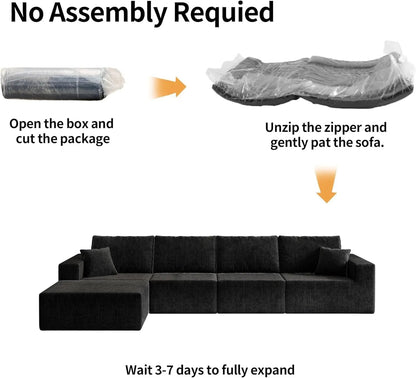 Cloud Sectional Sofa Deep Seat Modular L - Shape - DailyBasicNeeds.com