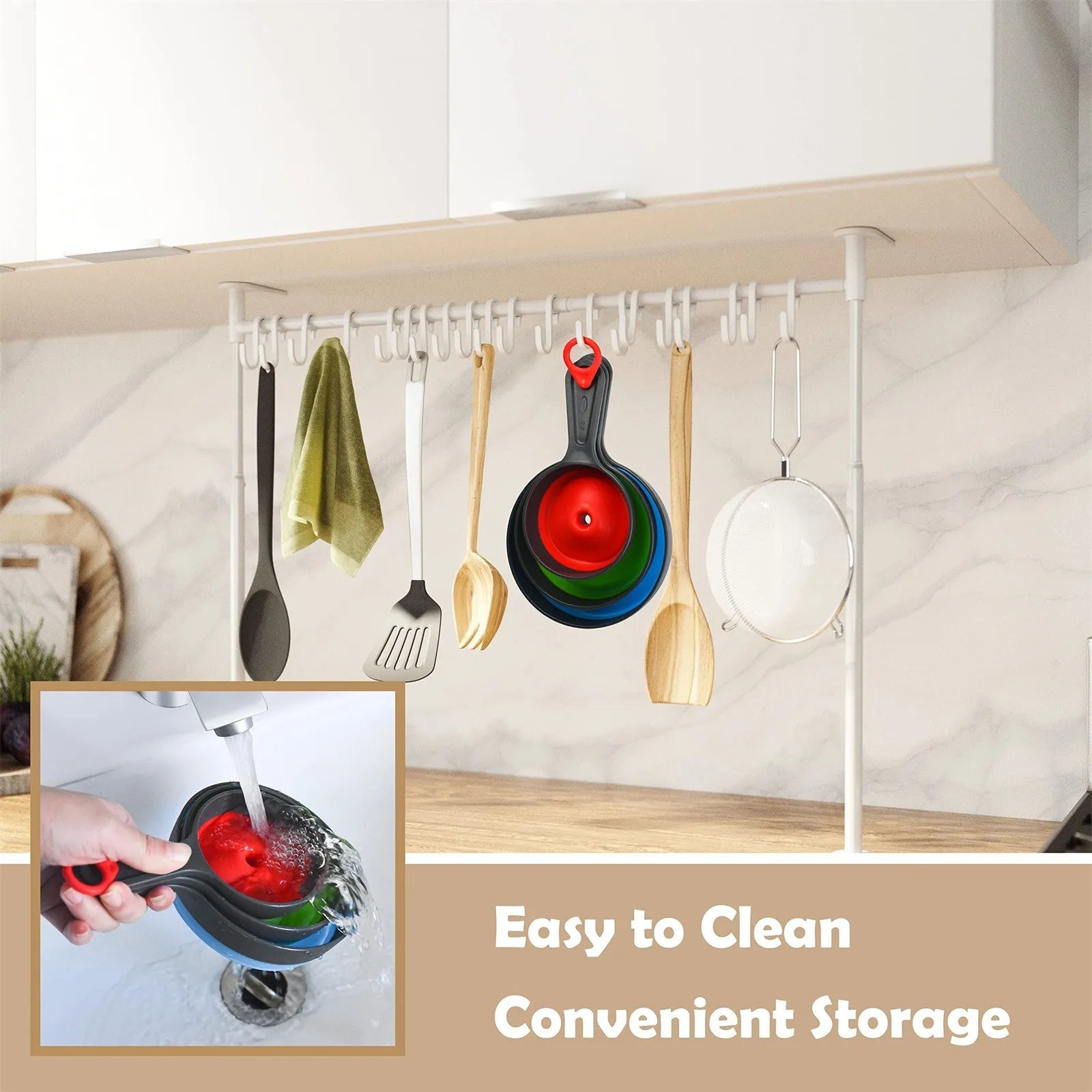 Collapsible Silicone Funnel Set | Space - Saving Kitchen Tool - DailyBasicNeeds.com