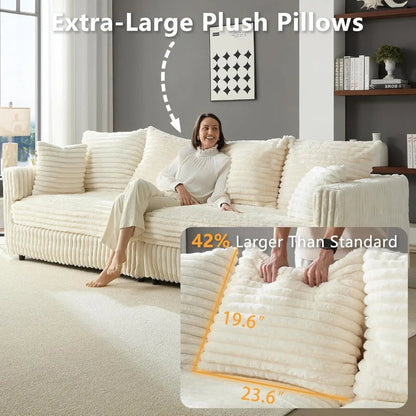 Convertible 4 Deep Seat Foam Sofa Couch - DailyBasicNeeds.com