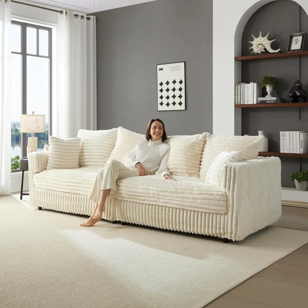 Convertible 4 Deep Seat Foam Sofa Couch - DailyBasicNeeds.com
