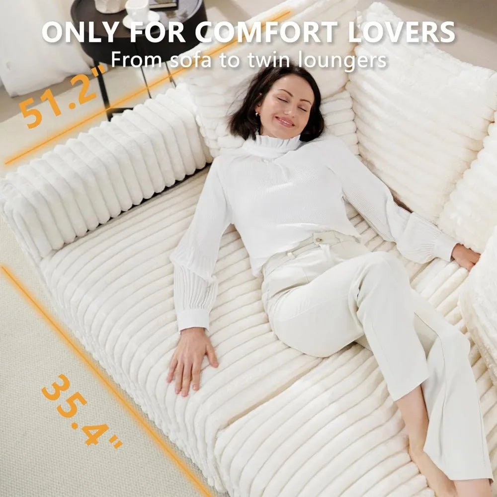 Convertible 4 Deep Seat Foam Sofa Couch - DailyBasicNeeds.com