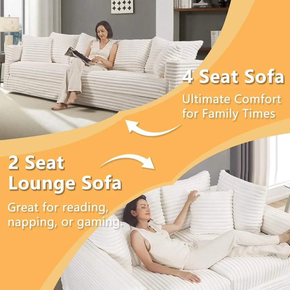 Convertible 4 Deep Seat Foam Sofa Couch - DailyBasicNeeds.com