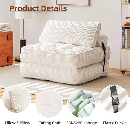 Convertible Sleeping Chair with Backrest Support - DailyBasicNeeds.com