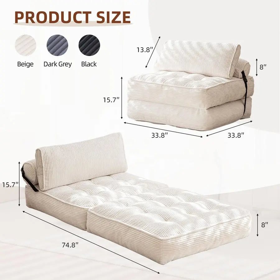 Convertible Sleeping Chair with Backrest Support - DailyBasicNeeds.com