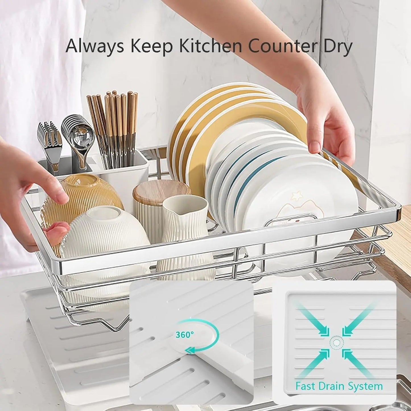 Countertop Dish Drying Rack - DailyBasicNeeds.com