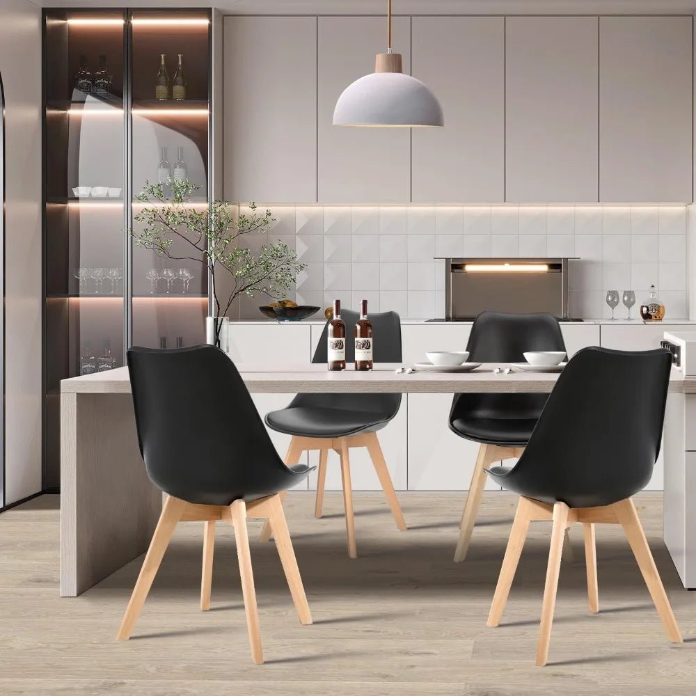 Dining Chairs Set of 4 with Wood Legs - DailyBasicNeeds.com