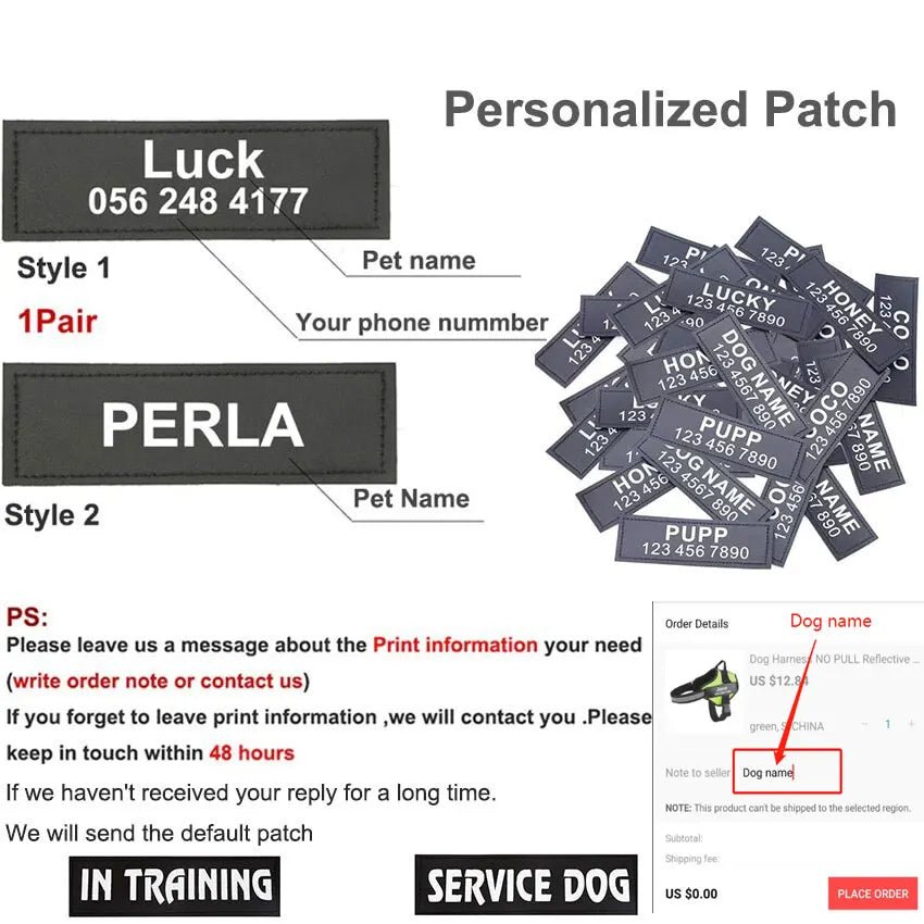 Dog Harness Vest ID Patch - DailyBasicNeeds.com