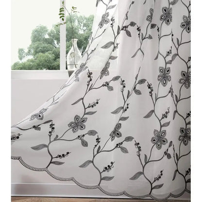 Embroidered Sheer Curtain - DailyBasicNeeds.com