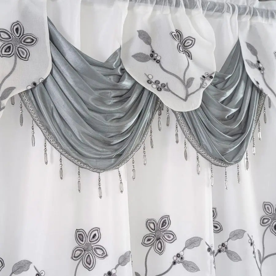 Embroidered Sheer Curtain - DailyBasicNeeds.com