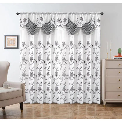Embroidered Sheer Curtain - DailyBasicNeeds.com