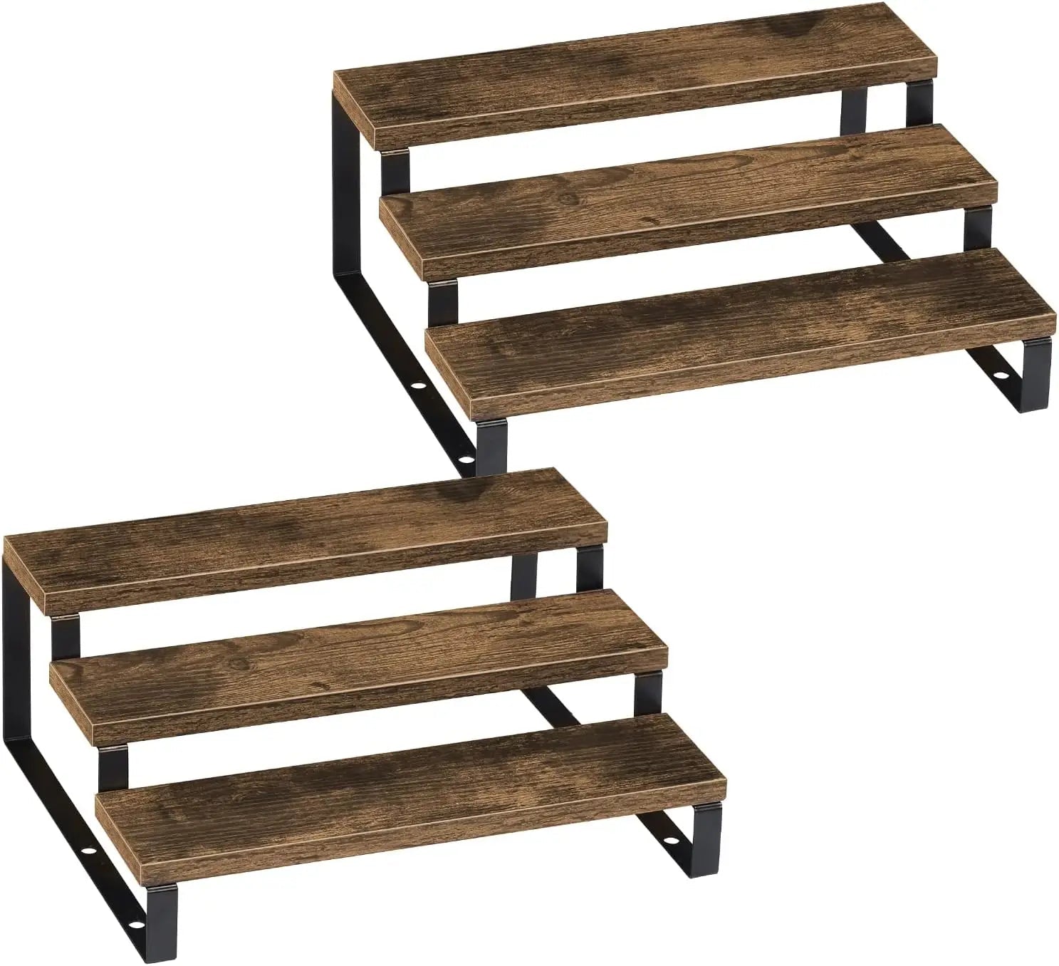 Expandable 3 - Tier Wooden Spice Rack Organizer (Set of 2) - DailyBasicNeeds.com