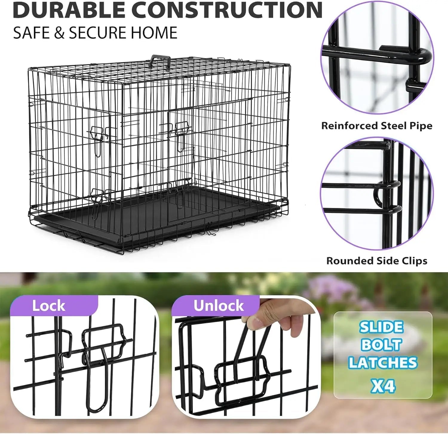 Foldable Metal Kennel - DailyBasicNeeds.com