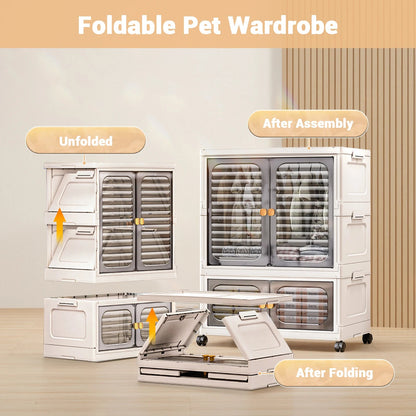 Foldable Rolling Storage Cabinet - DailyBasicNeeds.com