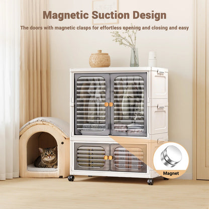 Foldable Rolling Storage Cabinet - DailyBasicNeeds.com