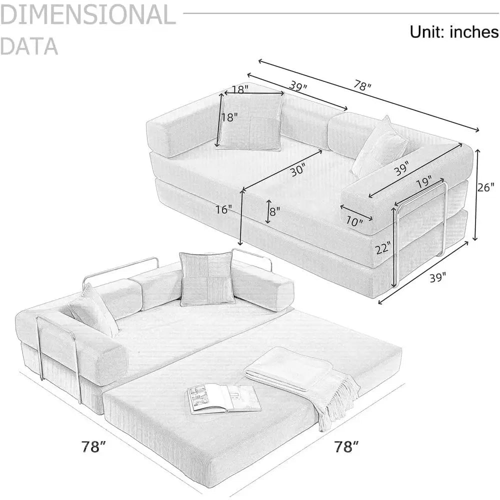 Folding Convertible Sofa Bed - DailyBasicNeeds.com