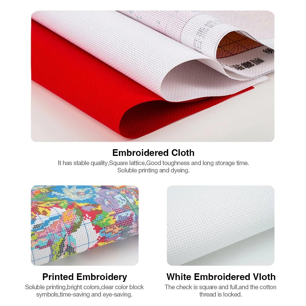 Full Embroidery Eco - cotton Thread Art Work - DailyBasicNeeds.com