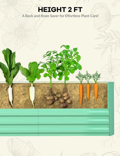 Galvanized Raised Garden Bed Deep Root Planter Box - DailyBasicNeeds.com
