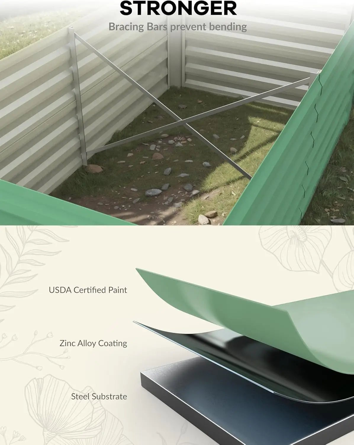 Galvanized Raised Garden Bed Deep Root Planter Box - DailyBasicNeeds.com