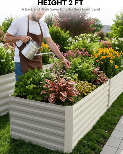 Galvanized Raised Garden Bed Deep Root Planter Box - DailyBasicNeeds.com