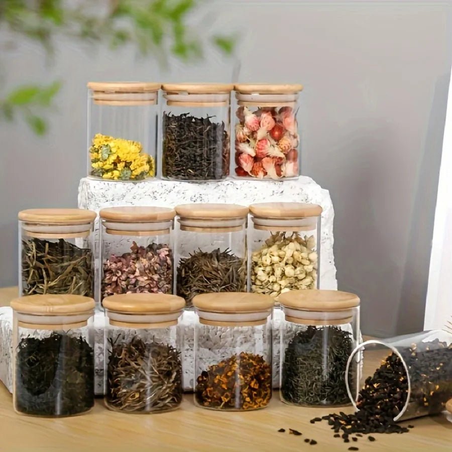 Glass Storage Jar with Bamboo Lid - DailyBasicNeeds.com