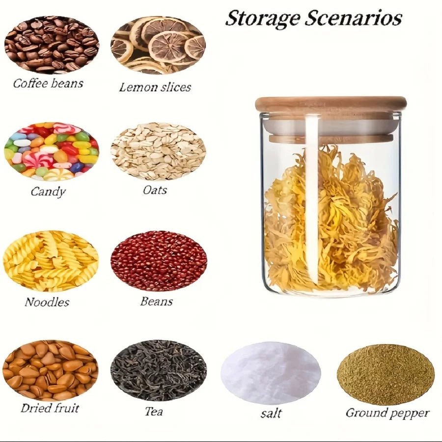 Glass Storage Jar with Bamboo Lid - DailyBasicNeeds.com