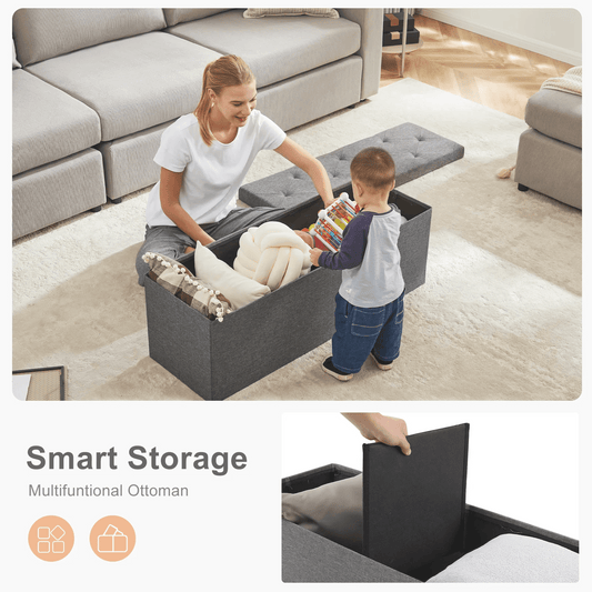 Hidden Storage Footstool - DailyBasicNeeds.com