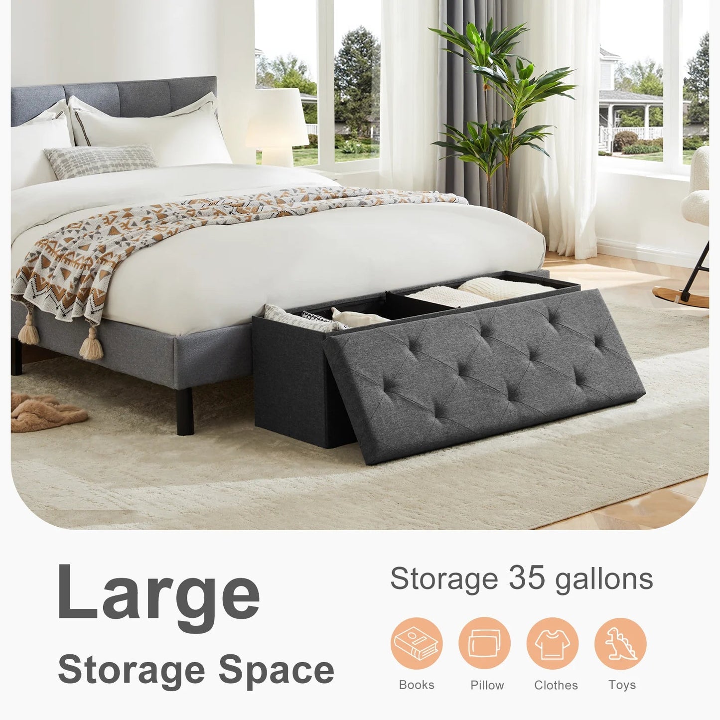 Hidden Storage Footstool - DailyBasicNeeds.com
