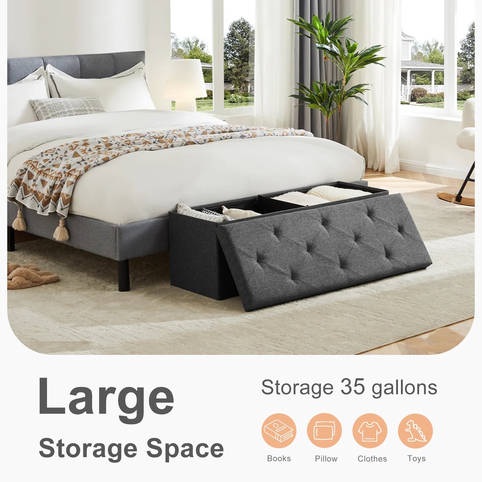 Hidden Storage Footstool - DailyBasicNeeds.com