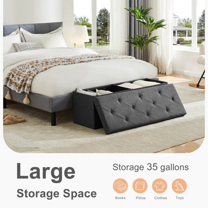 Hidden Storage Footstool - DailyBasicNeeds.com