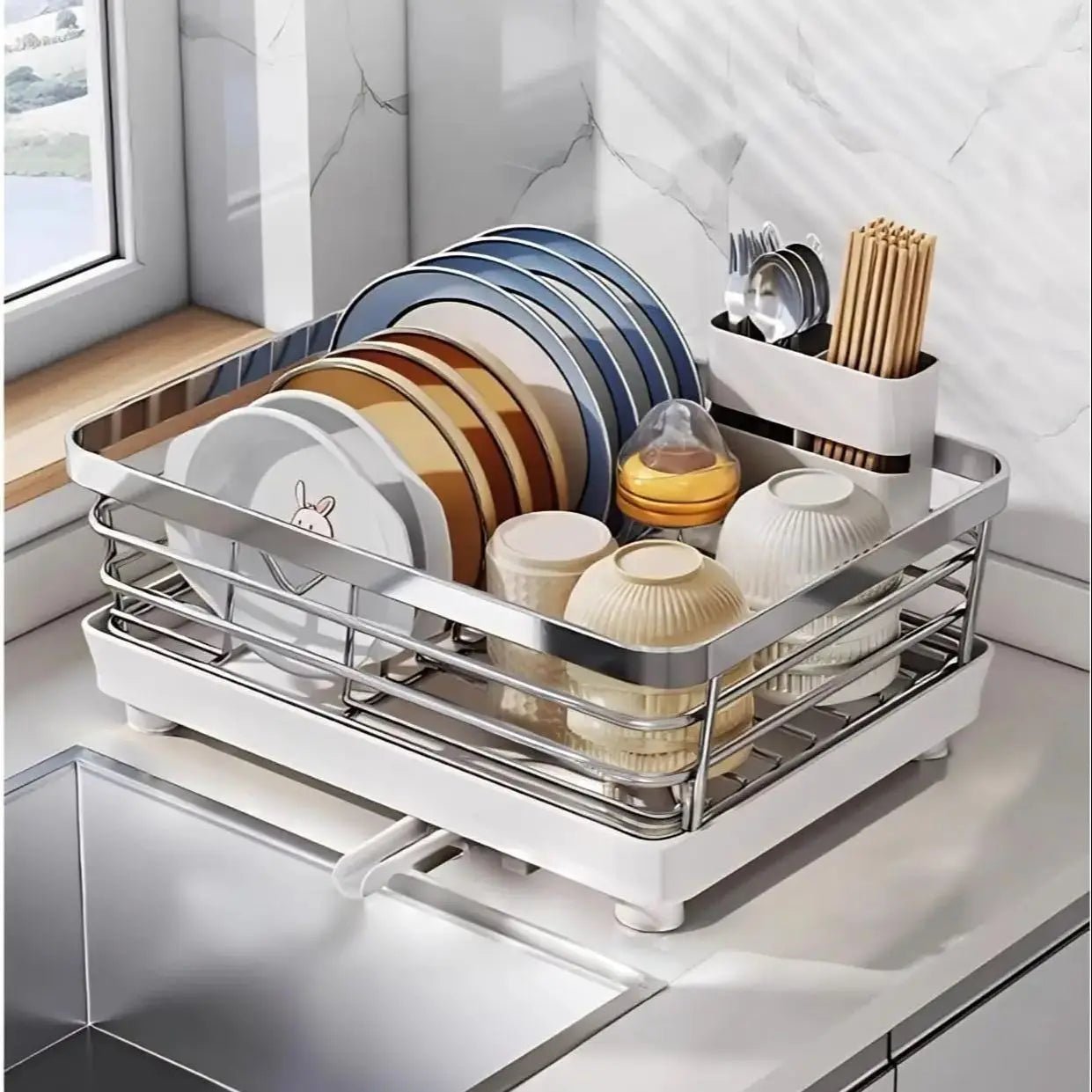 Kitchen Countertop Dish Rack - DailyBasicNeeds.com