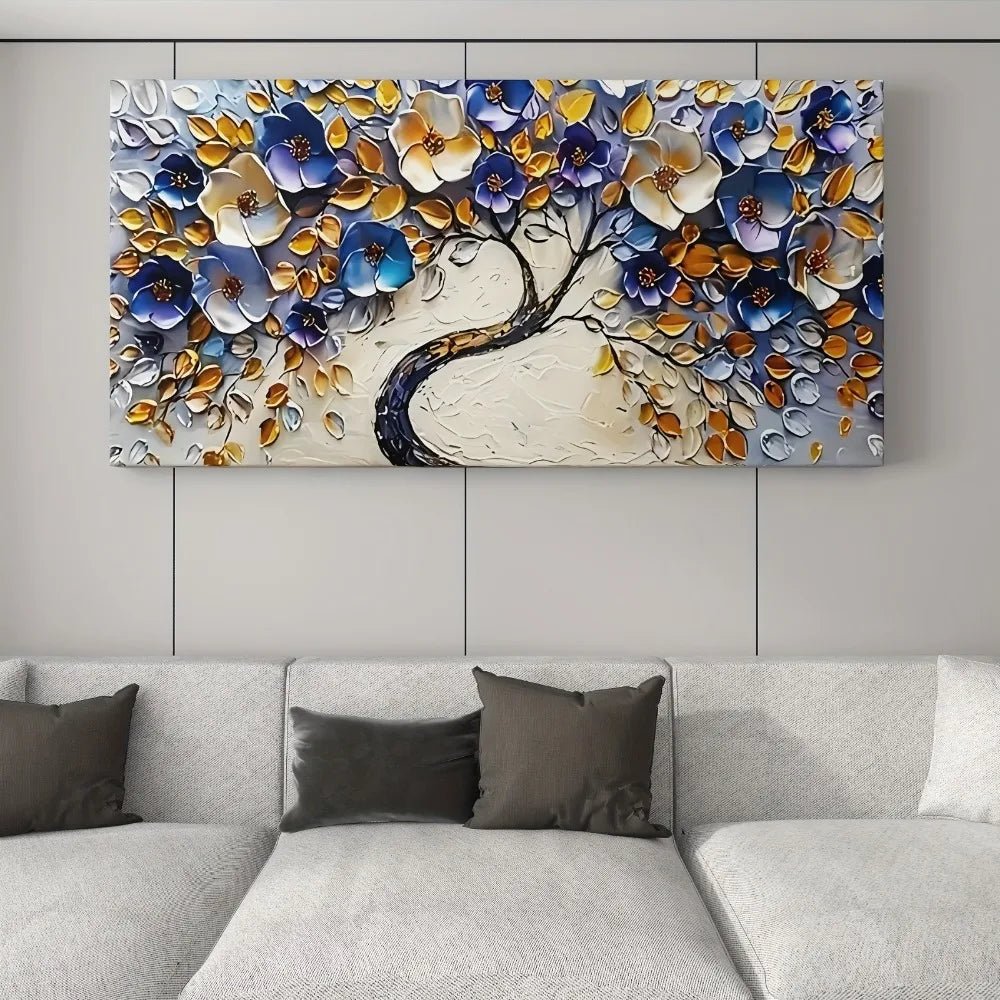 Large abstract Floral tree canvas art - DailyBasicNeeds.com