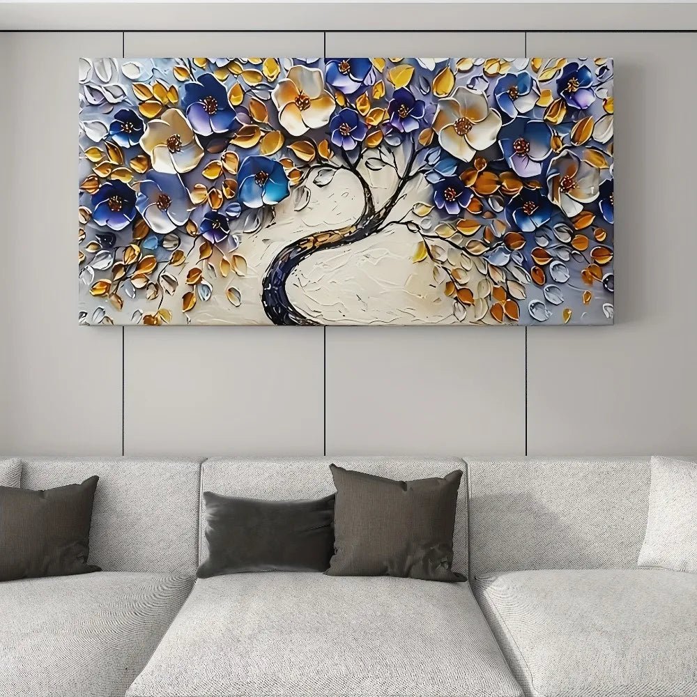 Large abstract Floral tree canvas art - DailyBasicNeeds.com