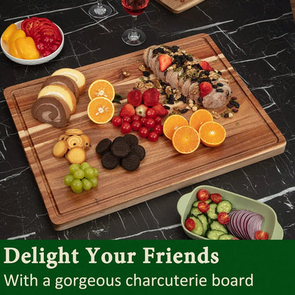 Large Acacia Wood Cutting Board - DailyBasicNeeds.com