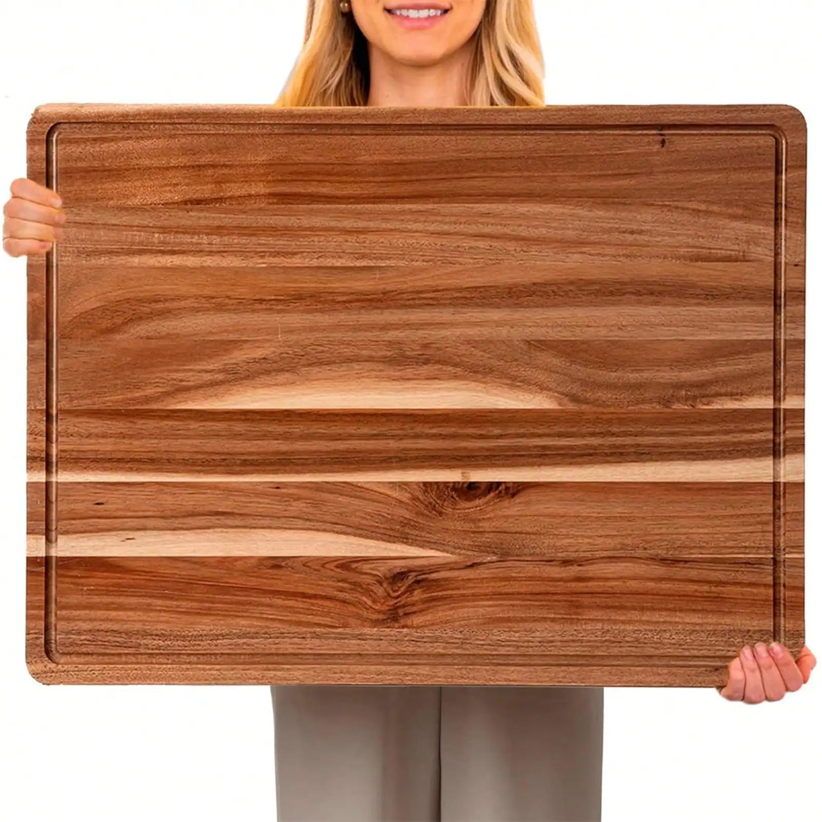 Large Acacia Wood Cutting Board - DailyBasicNeeds.com
