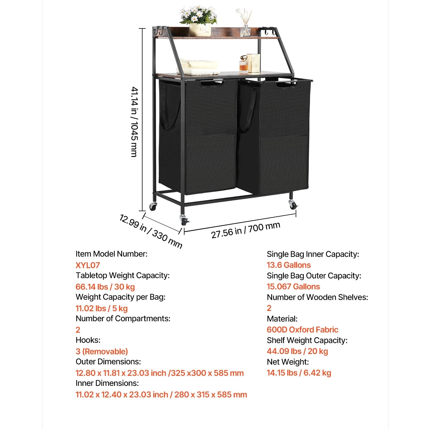 Large Laundry Hamper with Metal Frame - DailyBasicNeeds.com