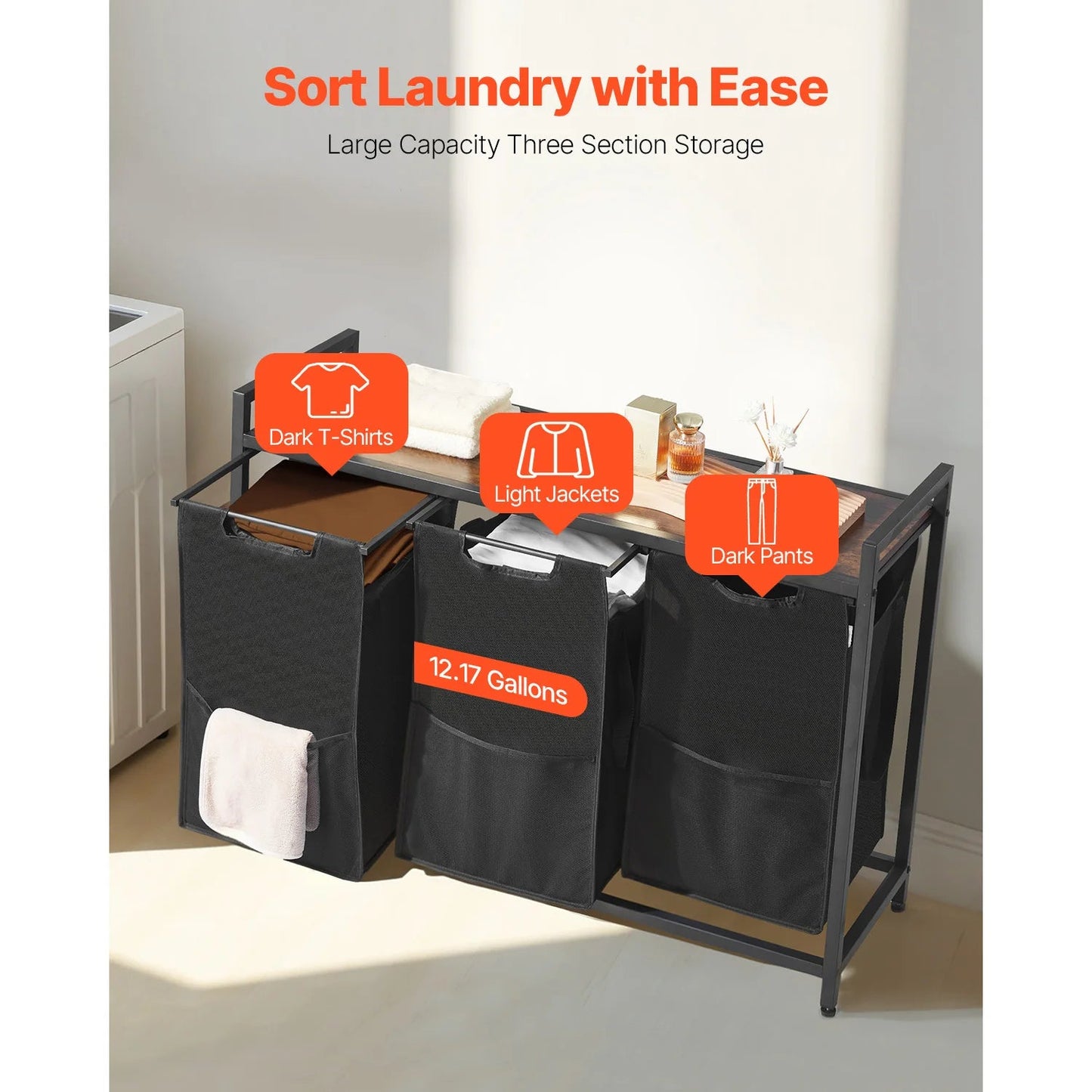Large Laundry Hamper with Metal Frame - DailyBasicNeeds.com
