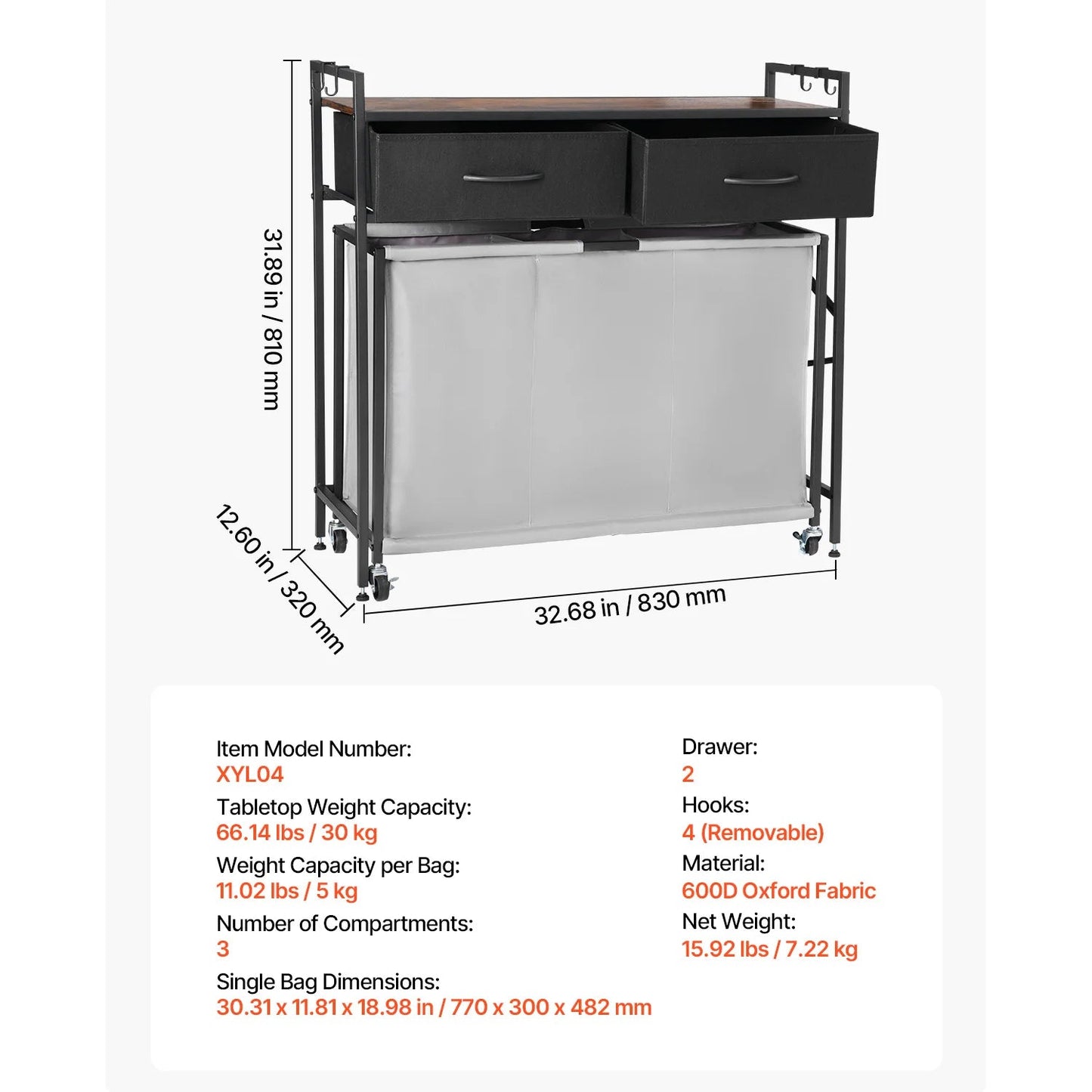 Large Laundry Hamper with Metal Frame - DailyBasicNeeds.com