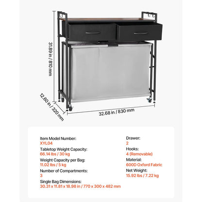 Large Laundry Hamper with Metal Frame - DailyBasicNeeds.com