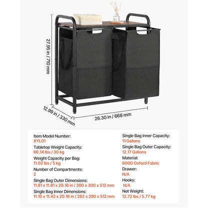 Large Laundry Hamper with Metal Frame - DailyBasicNeeds.com