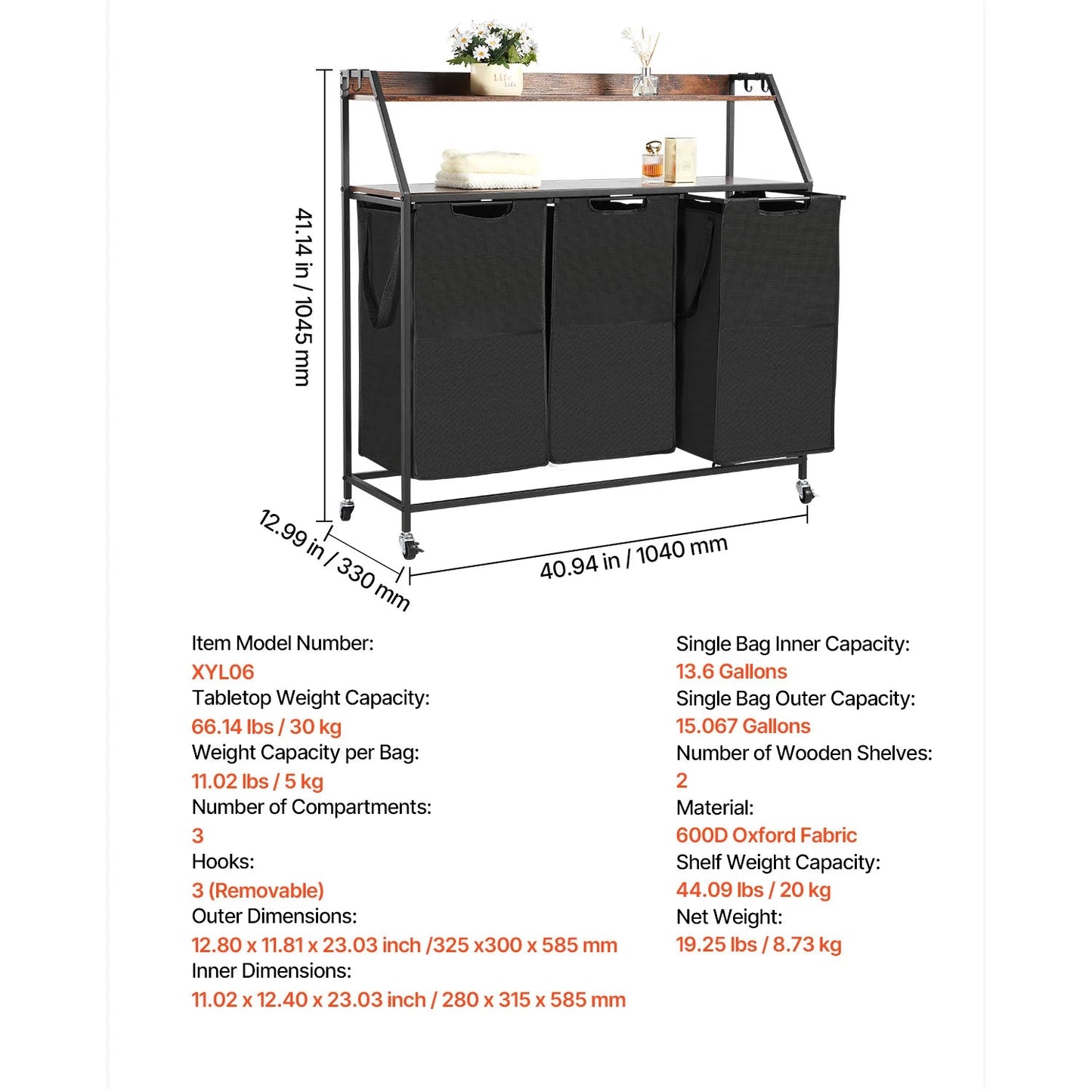 Large Laundry Hamper with Metal Frame - DailyBasicNeeds.com