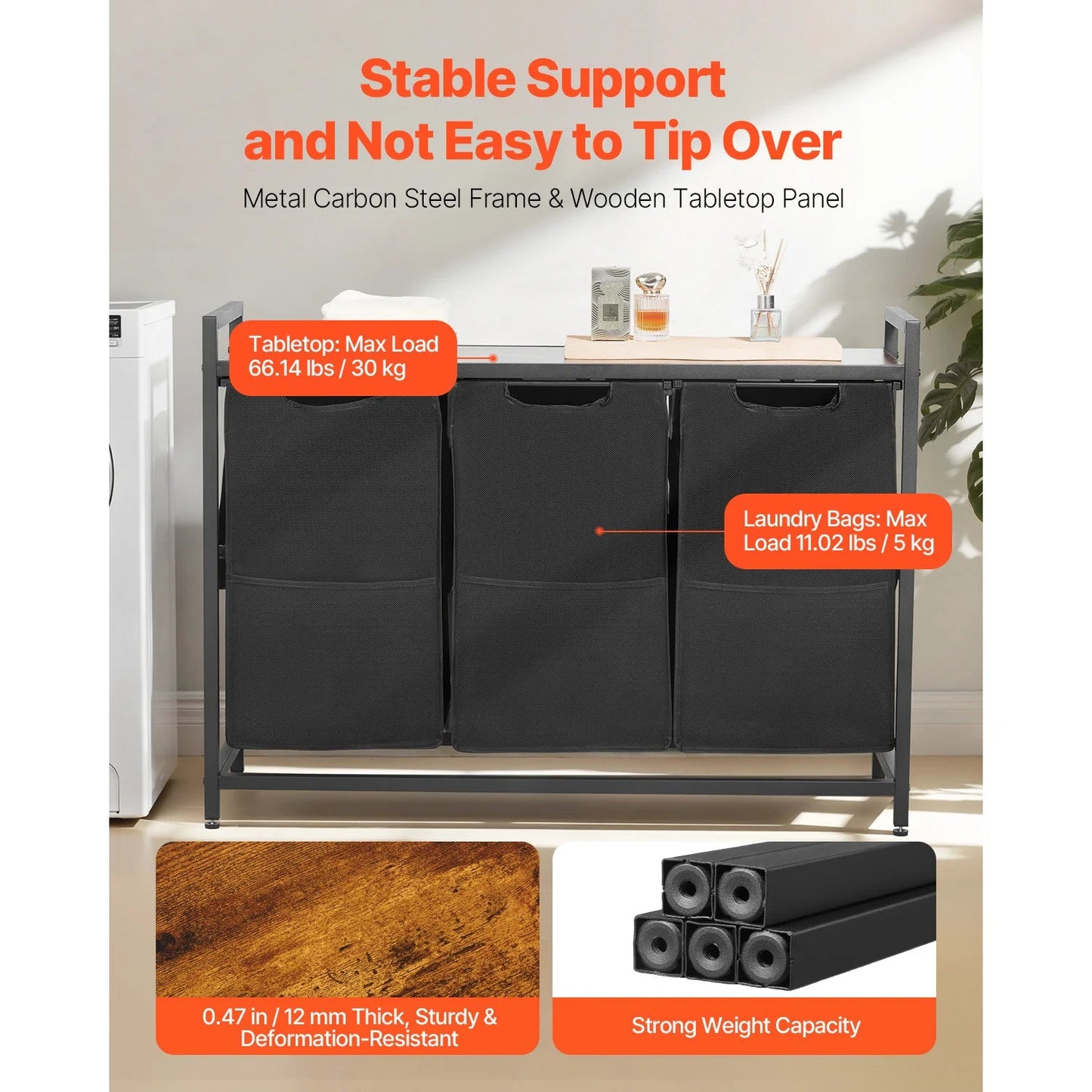 Large Laundry Hamper with Metal Frame - DailyBasicNeeds.com