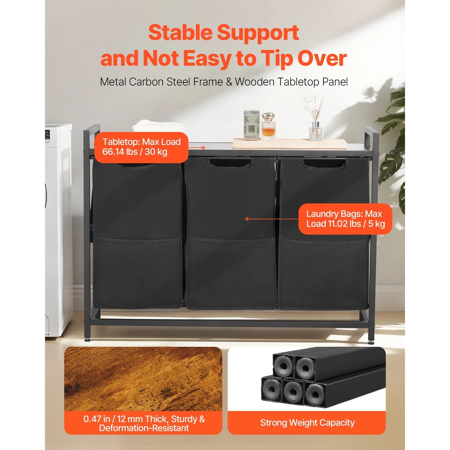 Large Laundry Hamper with Metal Frame - DailyBasicNeeds.com