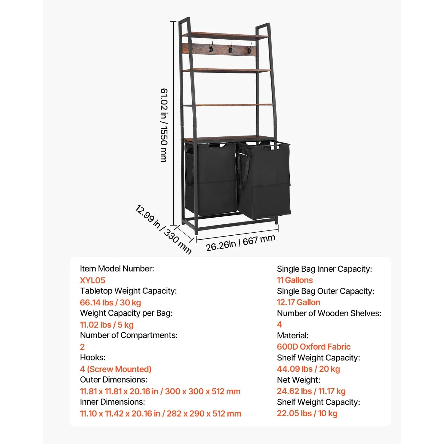 Large Laundry Hamper with Metal Frame - DailyBasicNeeds.com
