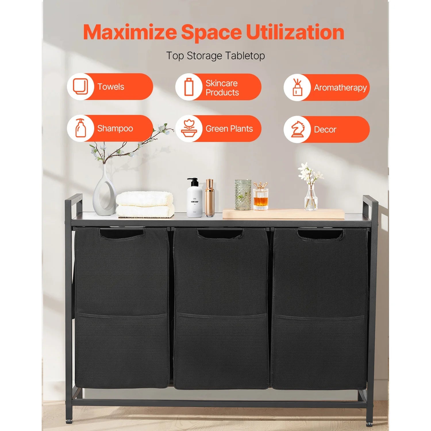 Large Laundry Hamper with Metal Frame - DailyBasicNeeds.com