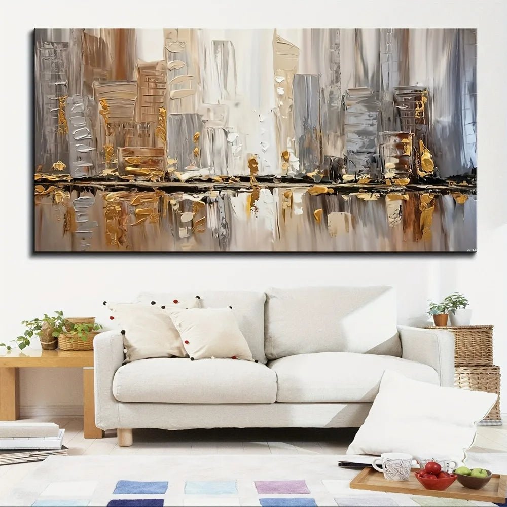 Large modern abstract oil painting - DailyBasicNeeds.com
