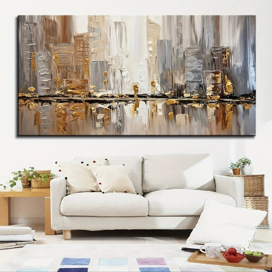 Large modern abstract oil painting - DailyBasicNeeds.com