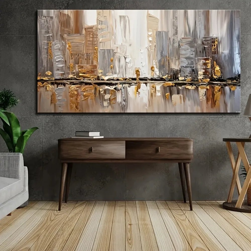 Large modern abstract oil painting - DailyBasicNeeds.com