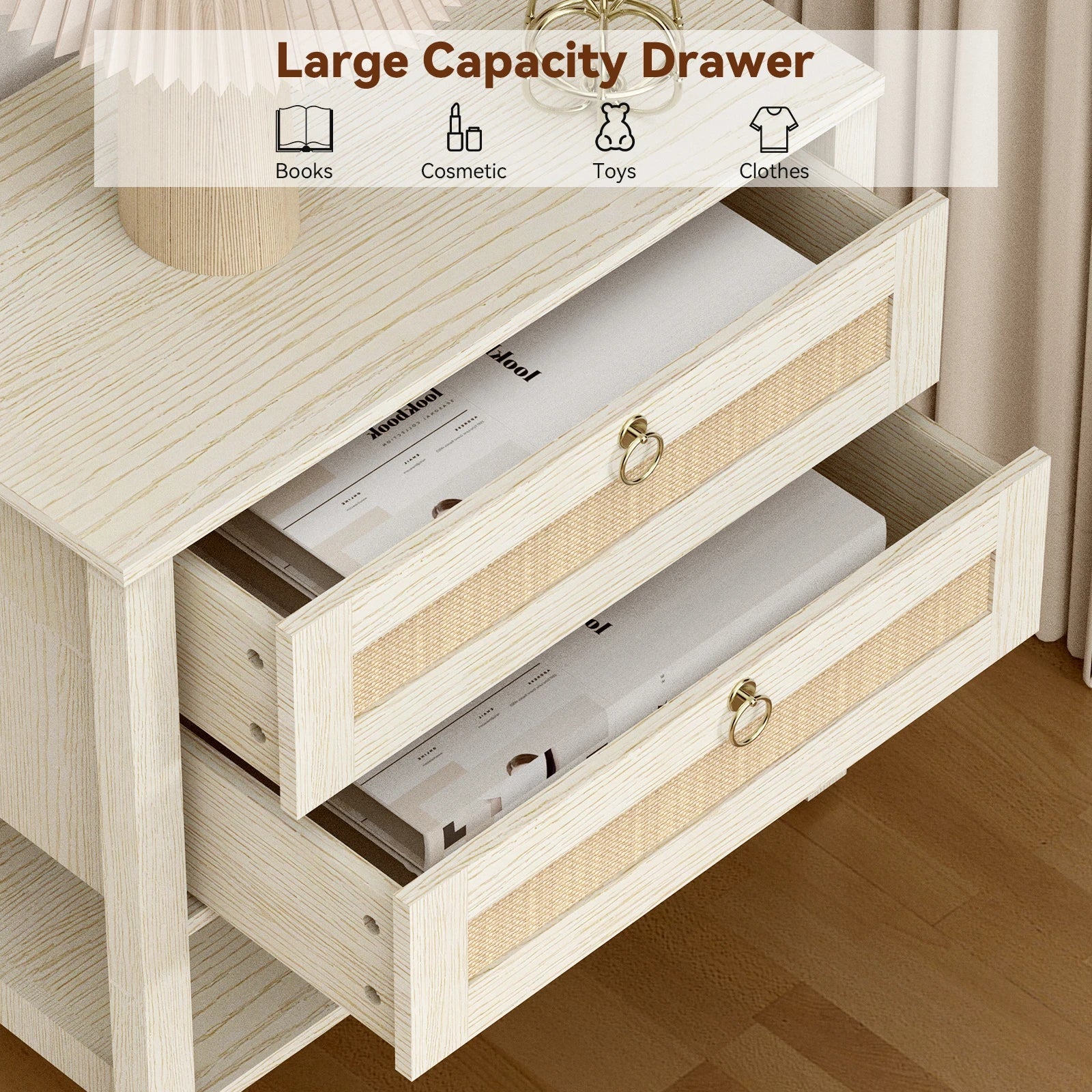 Large Nightstand with Drawer - DailyBasicNeeds.com
