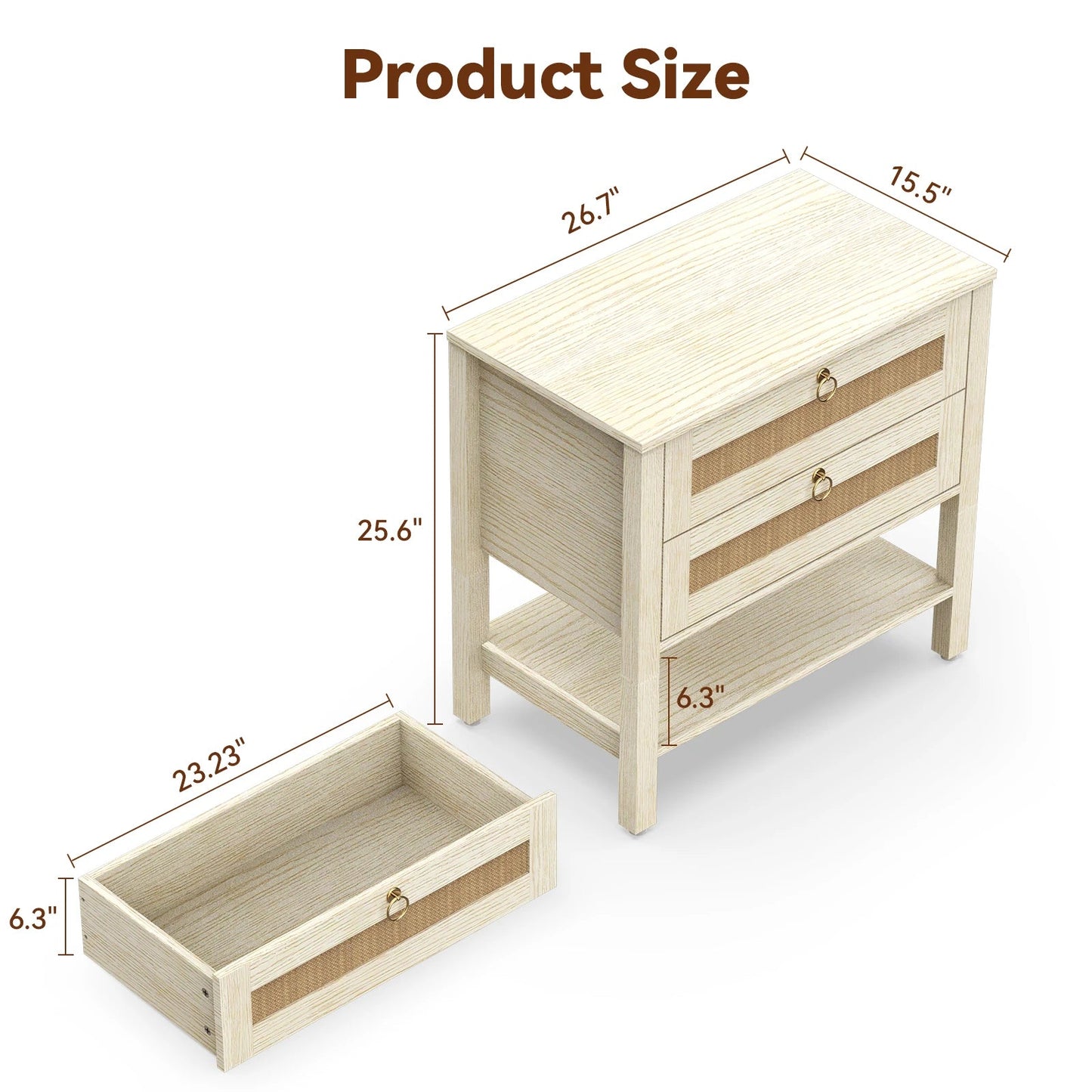 Large Nightstand with Drawer - DailyBasicNeeds.com