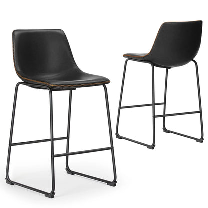 Leather Bar Stools Set of 2 - DailyBasicNeeds.com